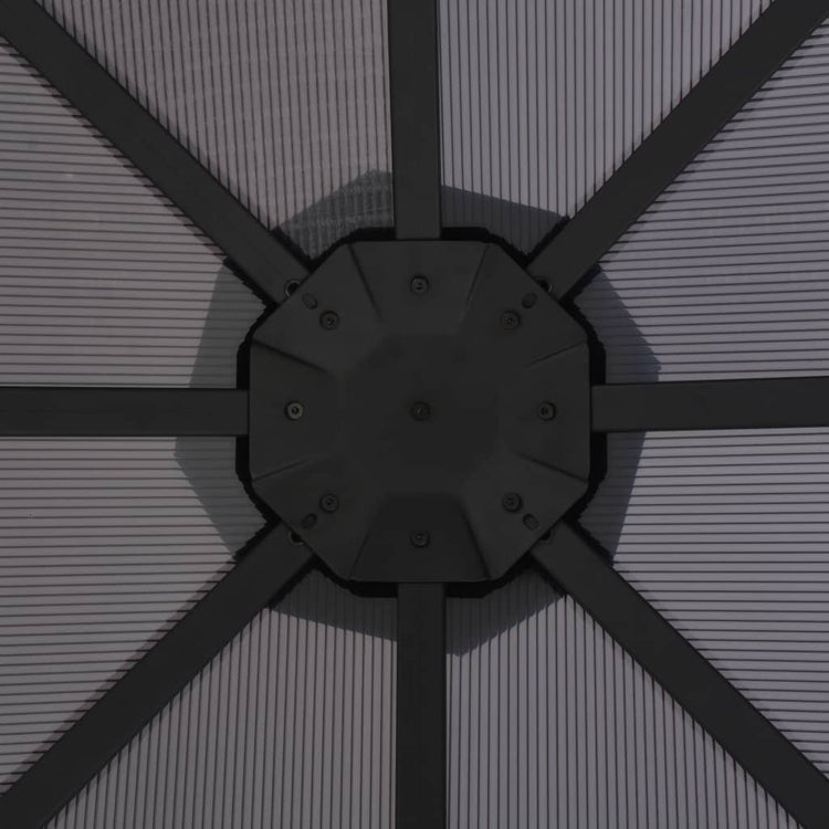 Vidaxl -Laube mit Dach 3x3 M Aluminium Anthrazit gefärbt