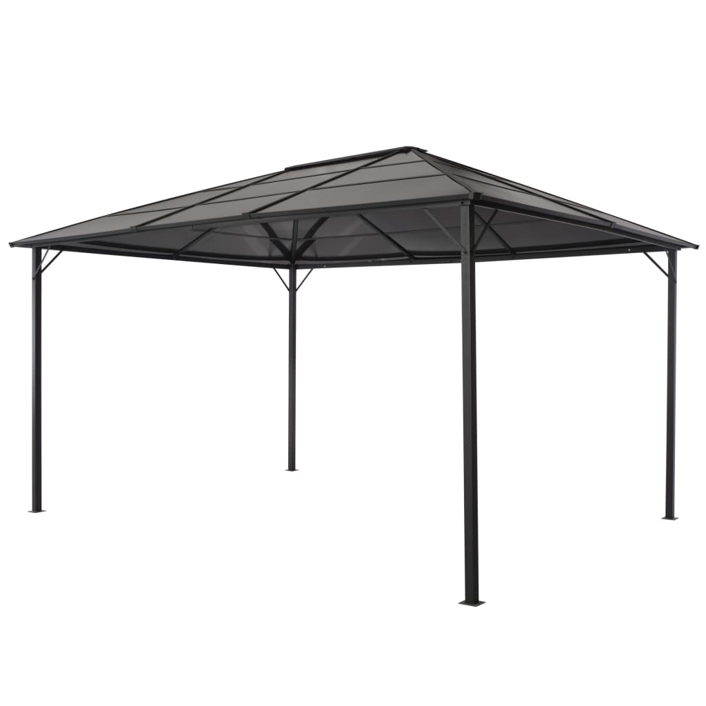 Vidaxl -Laube mit Dach 4x3x2,6 M Aluminium Schwarz