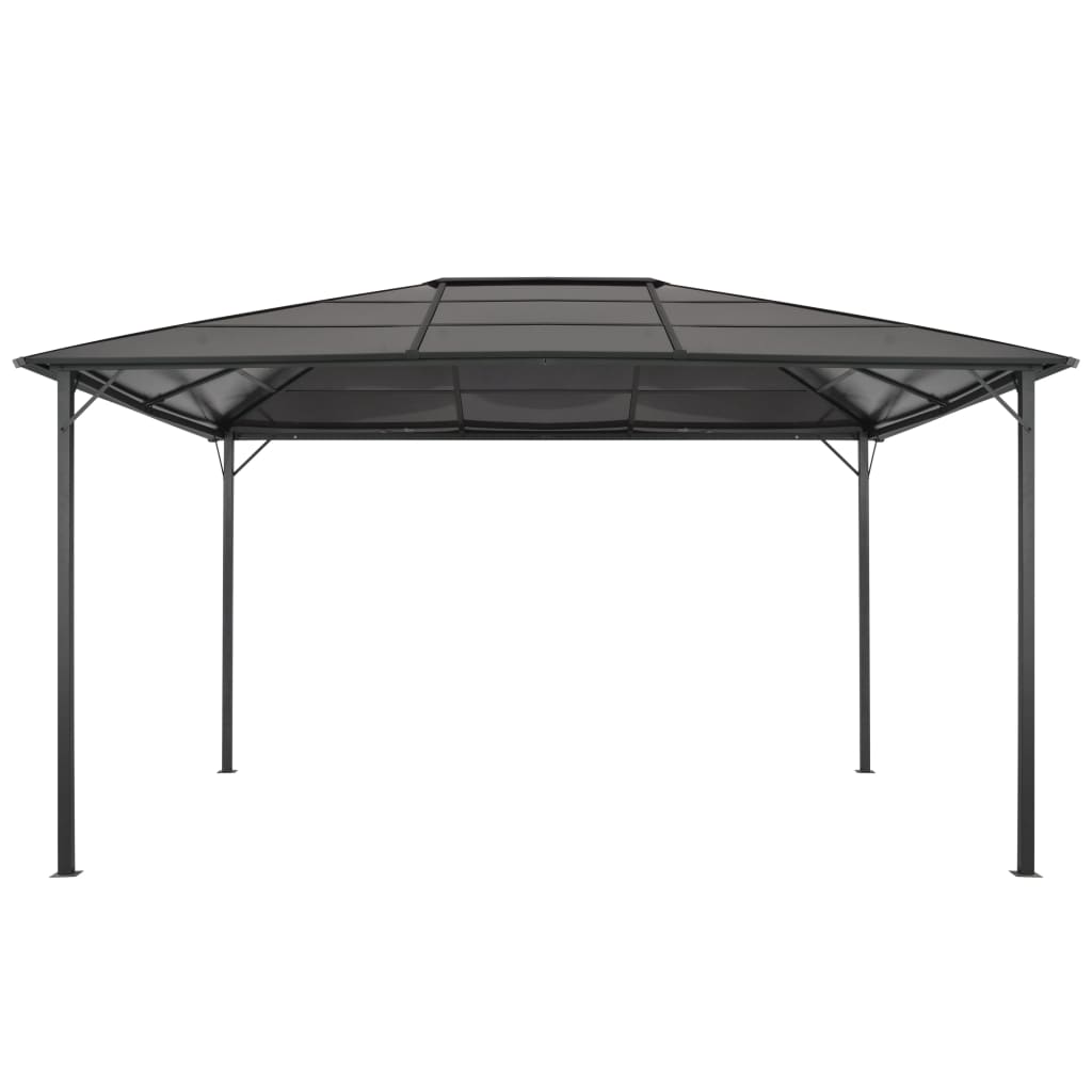 Vidaxl -Laube mit Dach 4x3x2,6 M Aluminium Schwarz