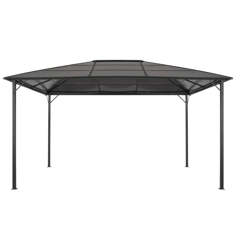 Vidaxl -Laube mit Dach 4x3x2,6 M Aluminium Schwarz