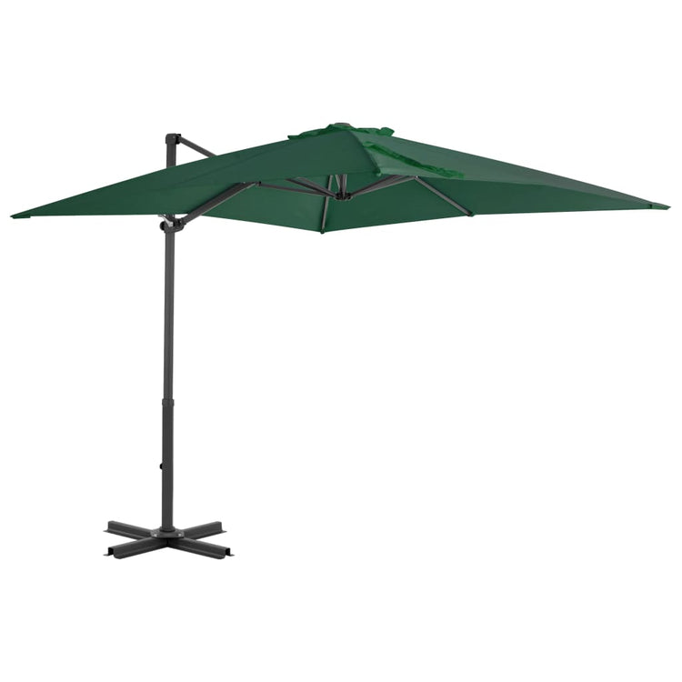 Vidaxl -schwimmendes Parasol mit Aluminiumpol 250x250 cm Grün