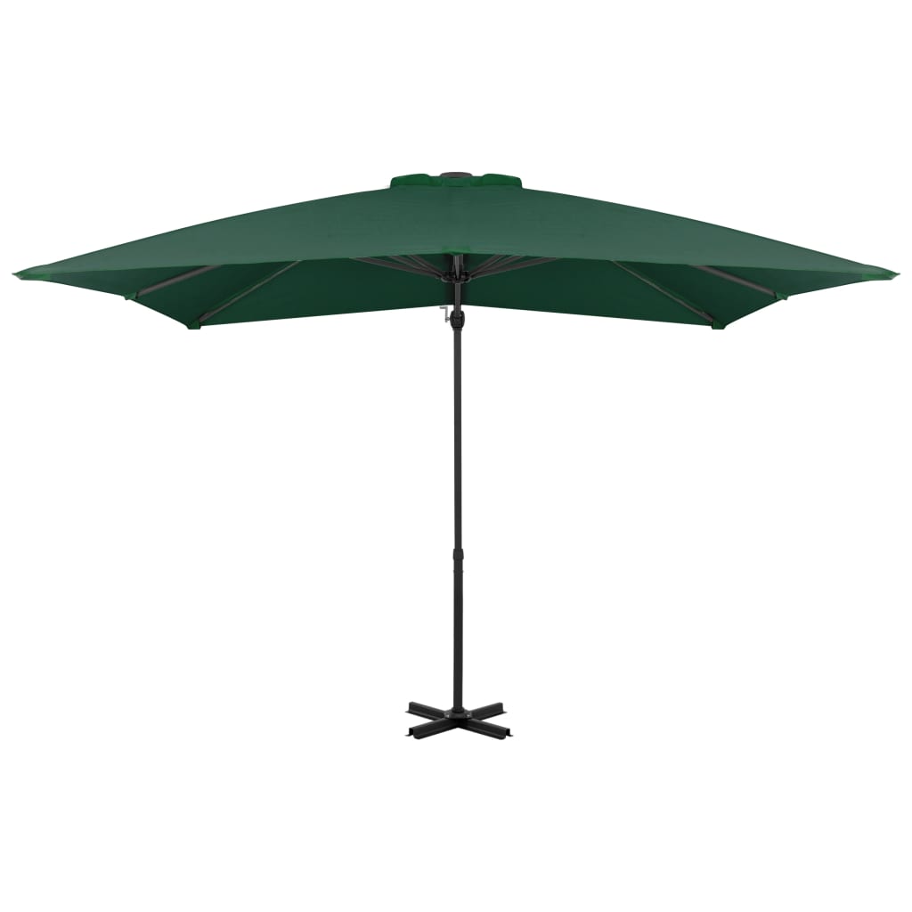 Vidaxl -schwimmendes Parasol mit Aluminiumpol 250x250 cm Grün