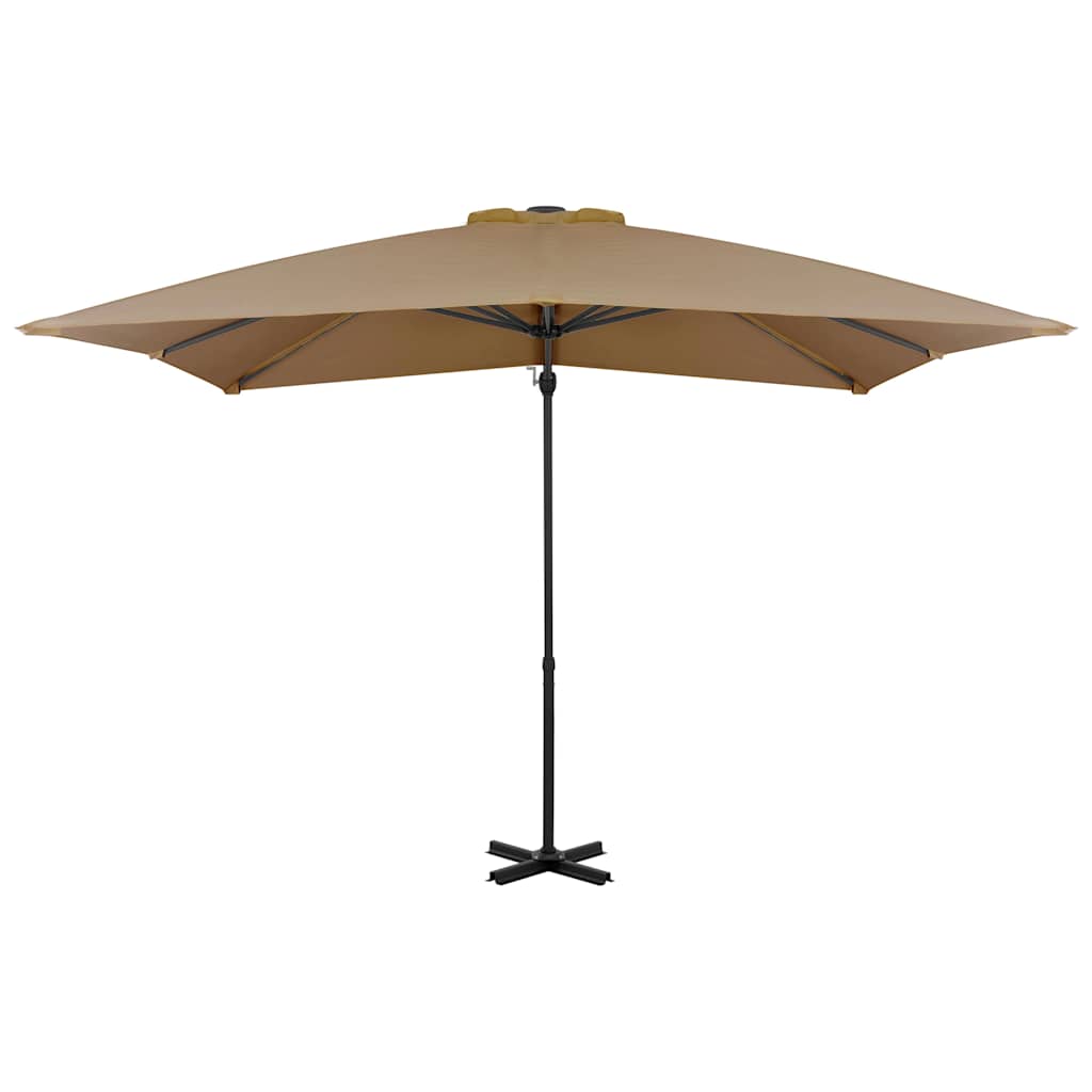 Vidaxl -schwimmendes Parasol mit Aluminiumpol 250x250 cm Taupe