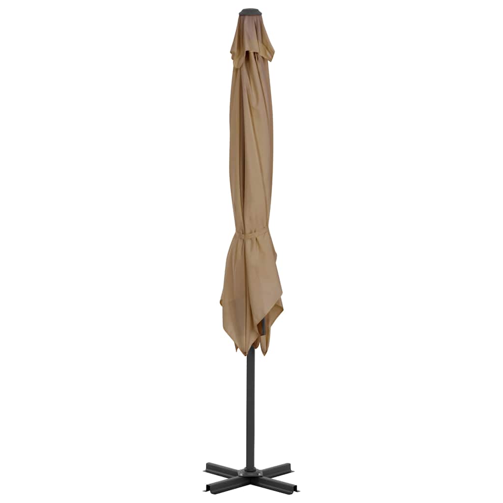 Vidaxl -schwimmendes Parasol mit Aluminiumpol 250x250 cm Taupe