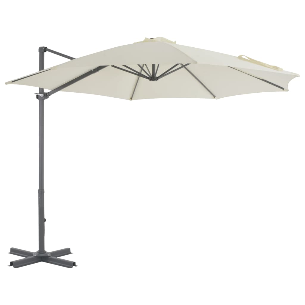 Vidaxl -schwimmendem Parasol mit Aluminiumpol 300 cm sandgemacht