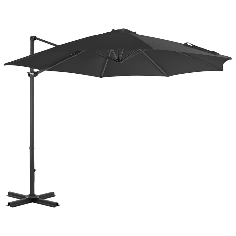 Vidaxl -schwimmendem Parasol mit Aluminiumpol 300 cm Anthrazit -gelöscht