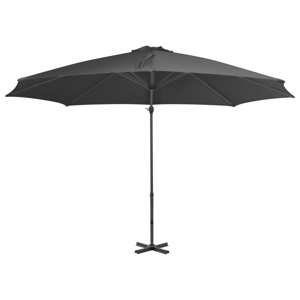 Vidaxl -schwimmendem Parasol mit Aluminiumpol 300 cm Anthrazit -gelöscht