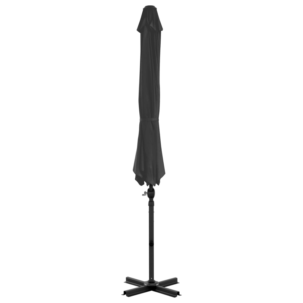 Vidaxl -schwimmendem Parasol mit Aluminiumpol 300 cm Anthrazit -gelöscht