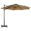 Vidaxl -schwimmendes Parasol mit Aluminiumpol 300 cm Taupe