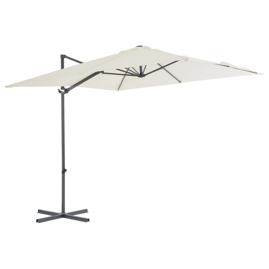 Vidaxl -schwimmender Parasol mit Stahlstangen 250 x 25 cm Sand -Gelened