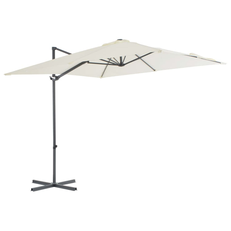 Vidaxl -schwimmender Parasol mit Stahlstangen 250 x 25 cm Sand -Gelened