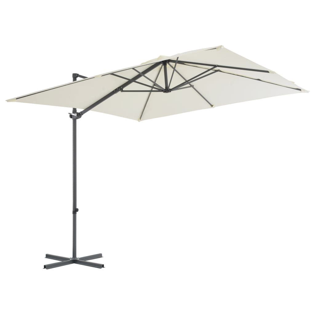 Vidaxl -schwimmender Parasol mit Stahlstangen 250 x 25 cm Sand -Gelened