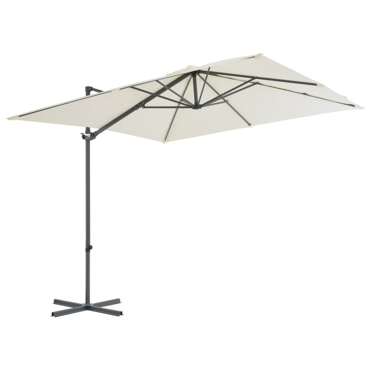 Vidaxl -schwimmender Parasol mit Stahlstangen 250 x 25 cm Sand -Gelened