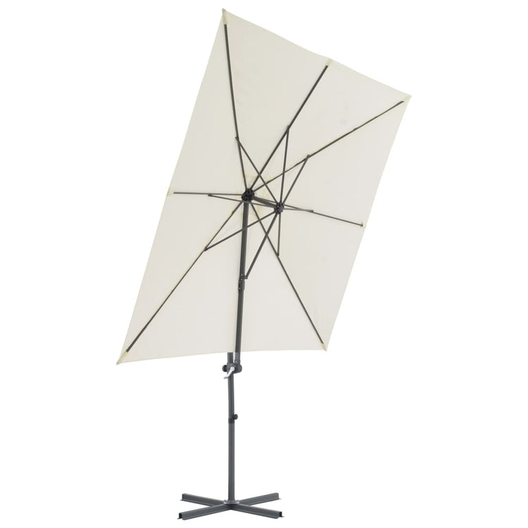 Vidaxl -schwimmender Parasol mit Stahlstangen 250 x 25 cm Sand -Gelened