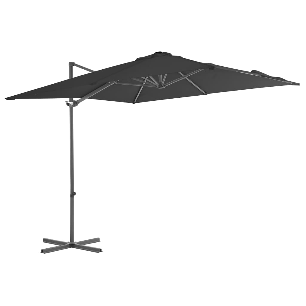 Vidaxl -schwimmendes Parasol mit Stahlpol 250x250 cm Anthrazit -Verschärfen
