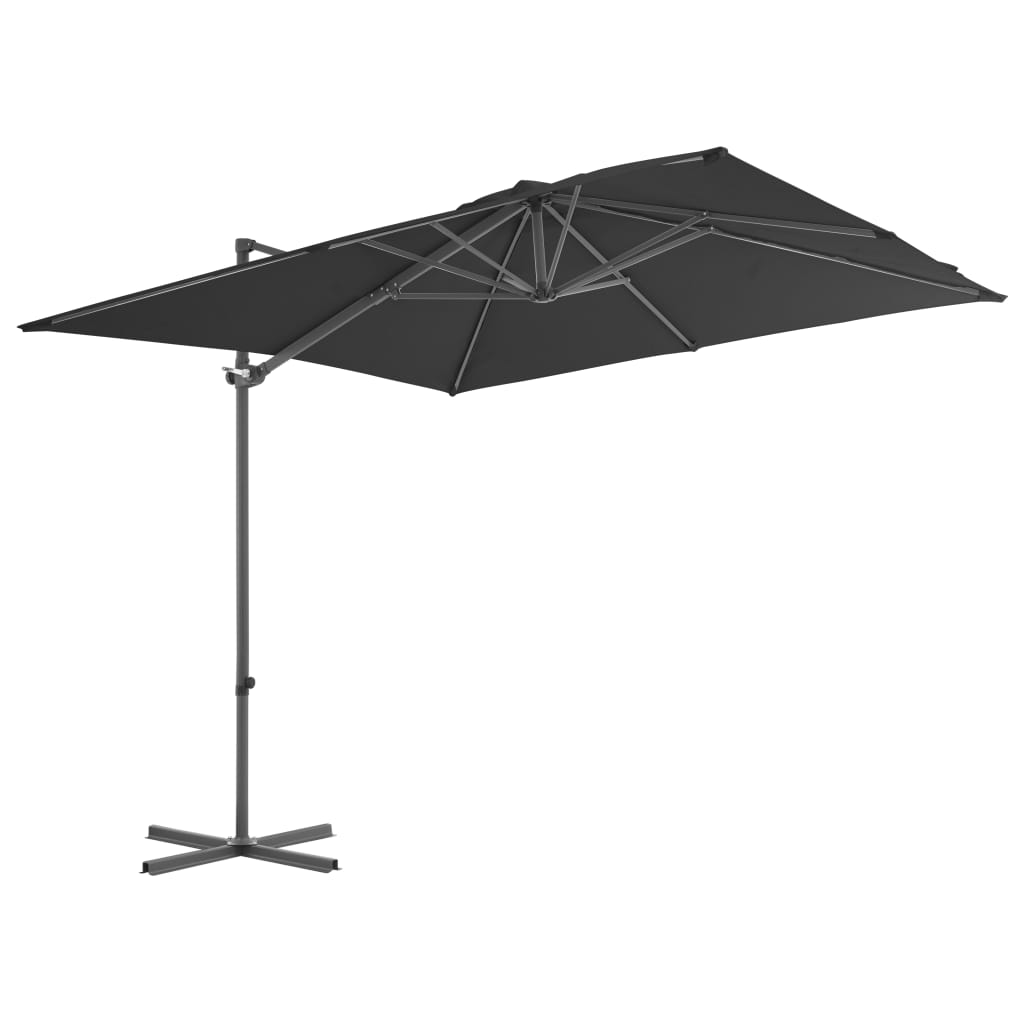 Vidaxl -schwimmendes Parasol mit Stahlpol 250x250 cm Anthrazit -Verschärfen