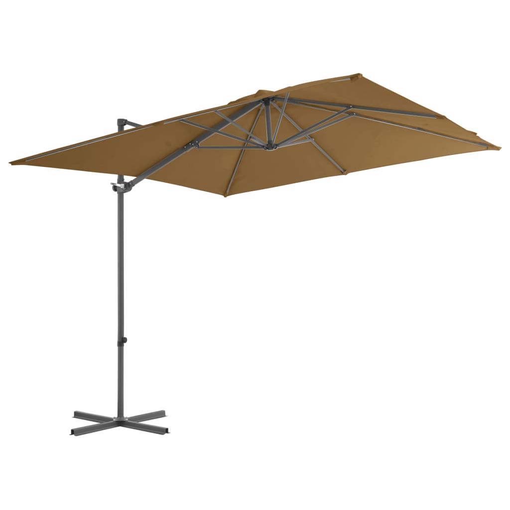 Vidaxl -schwimmender Parasol mit Stahlpol 250x250 cm Taupe