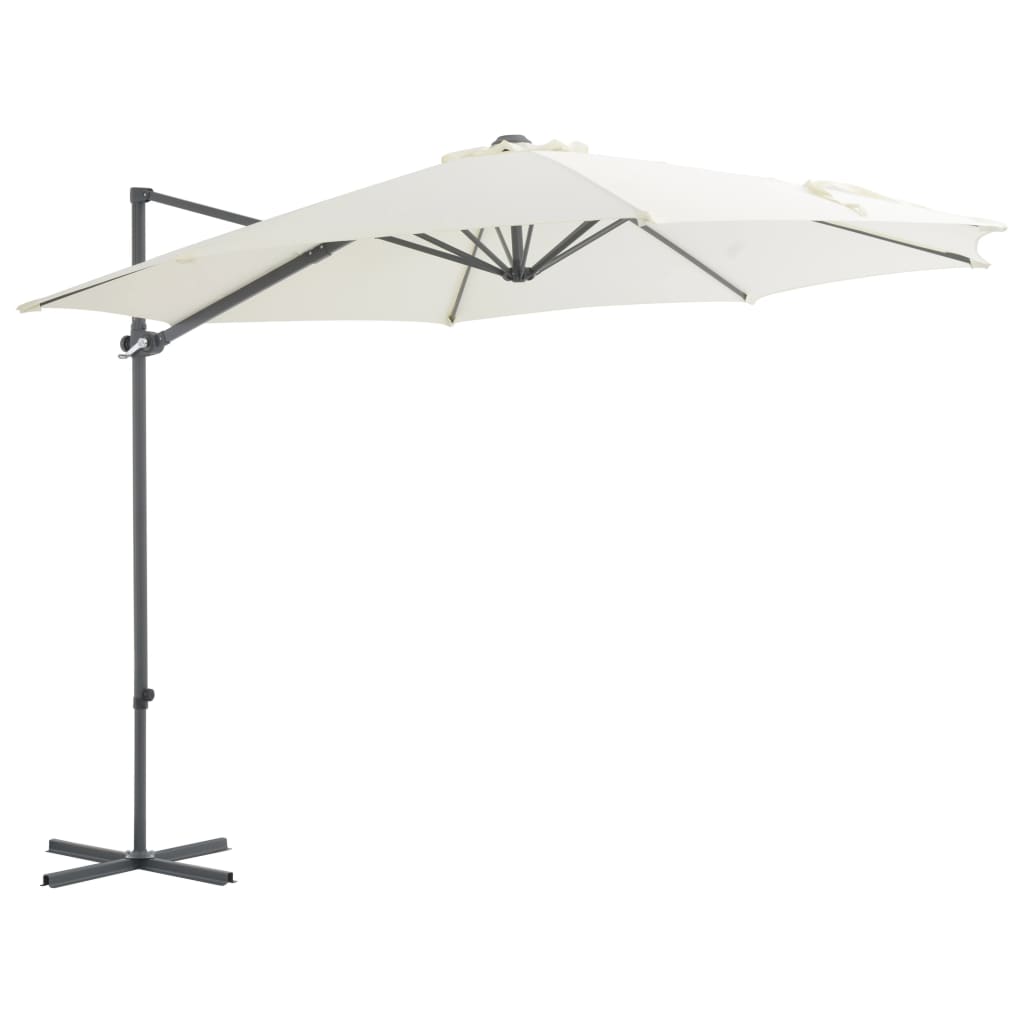 Vidaxl -schwimmendem Parasol mit Stahlpol 300 cm sandgeläutet