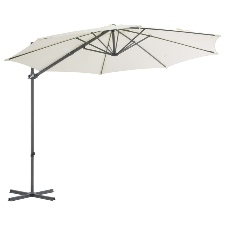 Vidaxl -schwimmendem Parasol mit Stahlpol 300 cm sandgeläutet