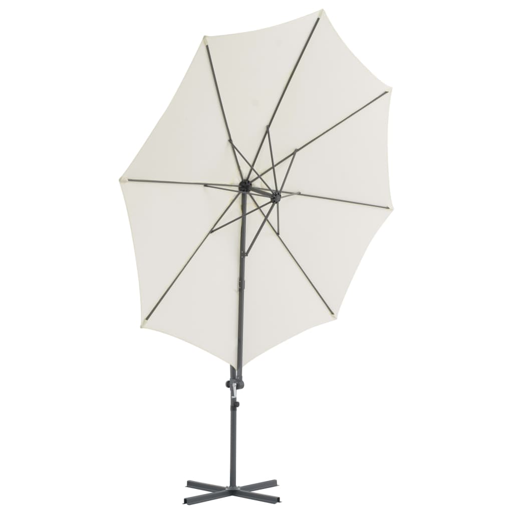 Vidaxl -schwimmendem Parasol mit Stahlpol 300 cm sandgeläutet