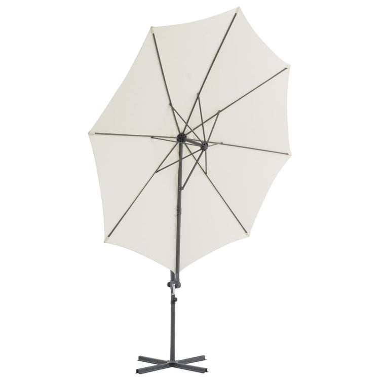 Vidaxl -schwimmendem Parasol mit Stahlpol 300 cm sandgeläutet