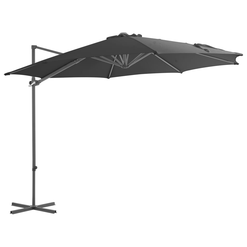 Vidaxl -schwimmendem Parasol mit Stahlpol 300 cm Anthrazit -ausgelöst