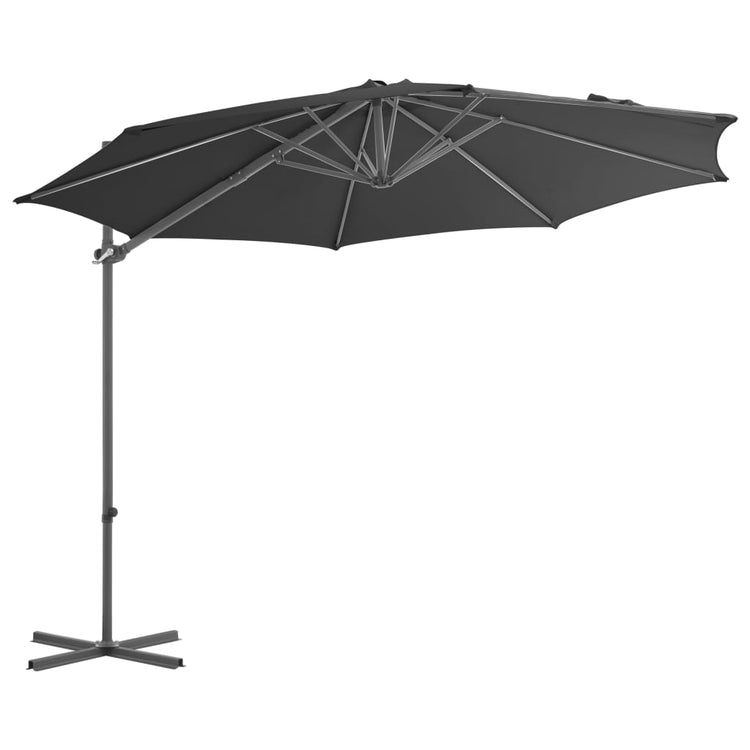Vidaxl -schwimmendem Parasol mit Stahlpol 300 cm Anthrazit -ausgelöst