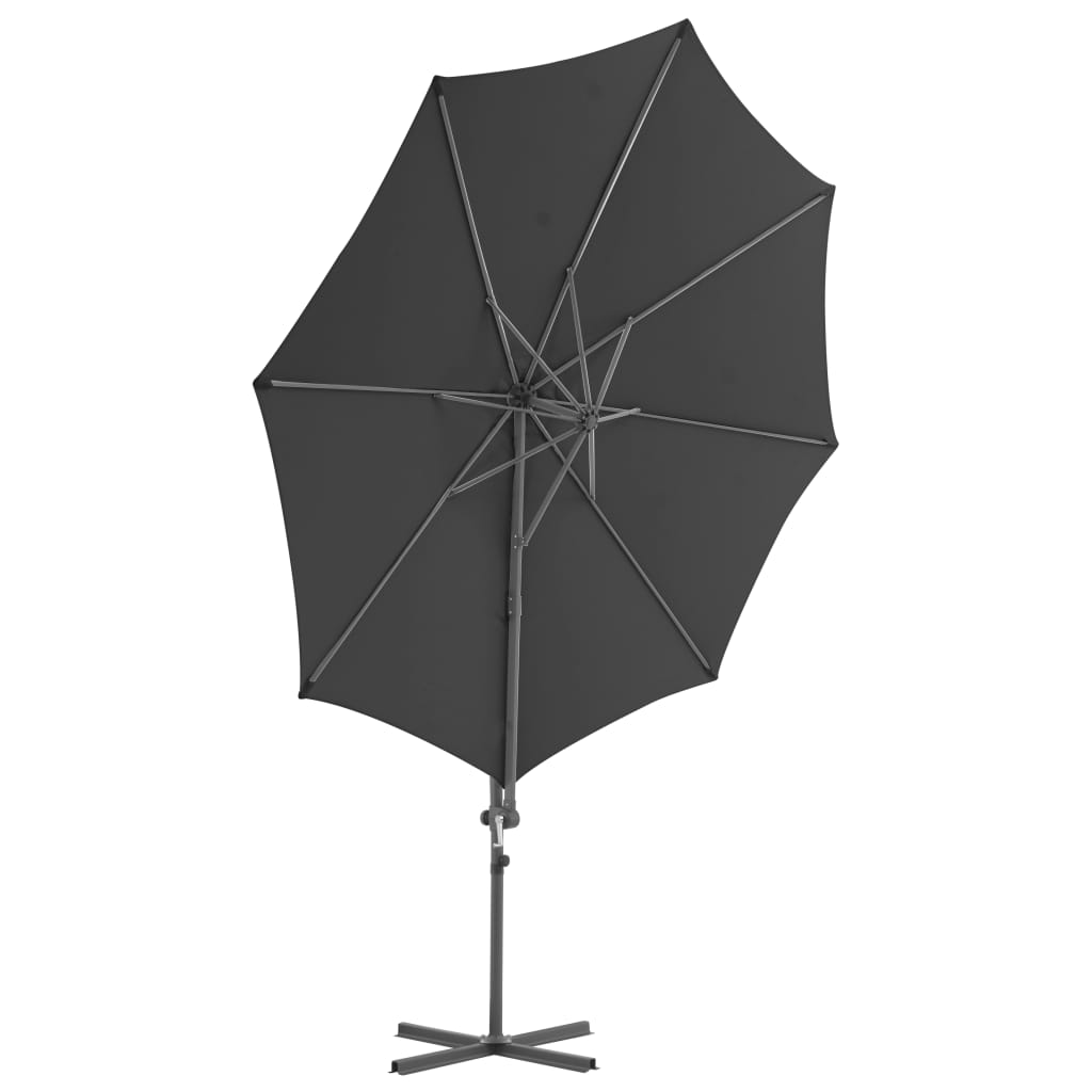 Vidaxl -schwimmendem Parasol mit Stahlpol 300 cm Anthrazit -ausgelöst