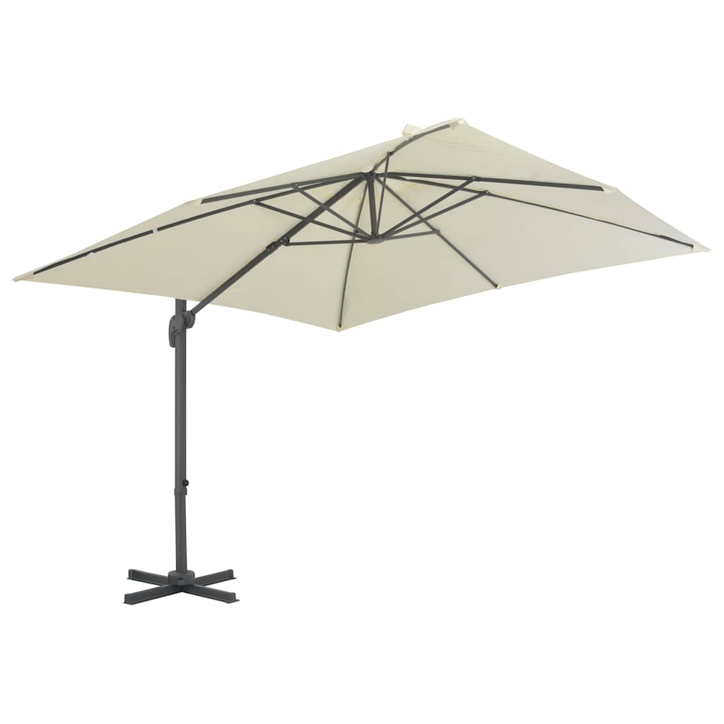 Vidaxl -schwimmendes Parasol mit Aluminiumpol 300x300 cm Sand -Colored