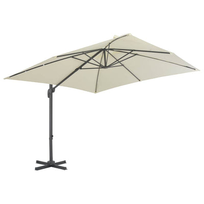 Vidaxl -schwimmendes Parasol mit Aluminiumpol 300x300 cm Sand -Colored