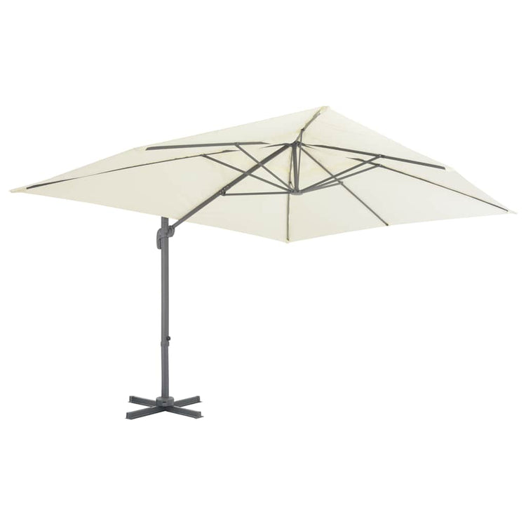 Vidaxl -schwimmendes Parasol mit Aluminiumpol 400x300 cm Sand -Colored