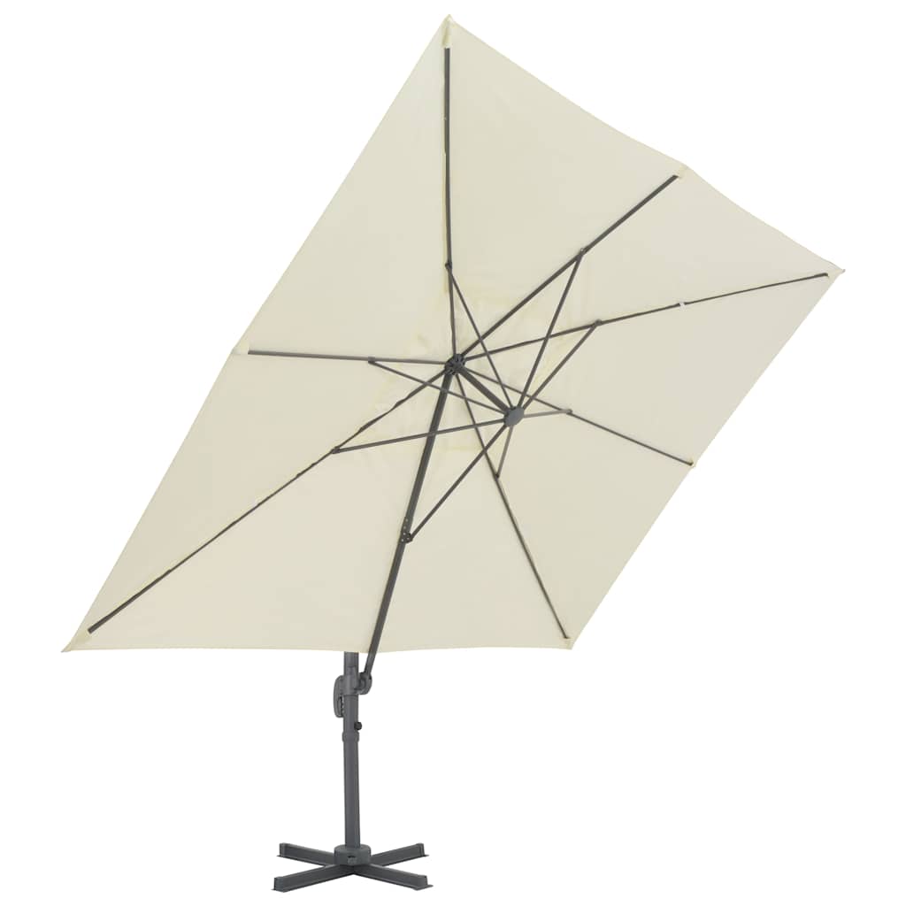 Vidaxl -schwimmendes Parasol mit Aluminiumpol 400x300 cm Sand -Colored