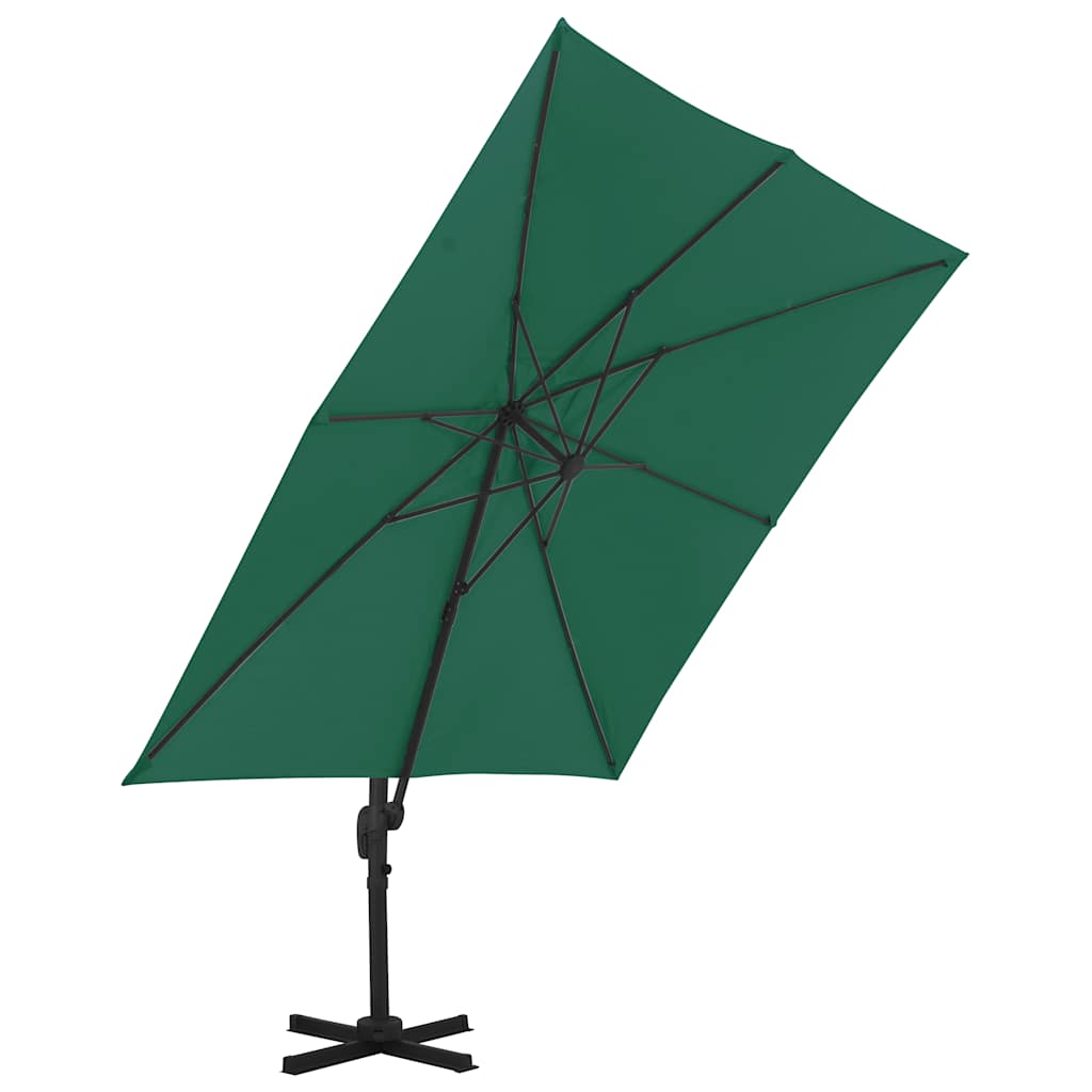 Vidaxl -schwimmendes Parasol mit Aluminiumpol 300x300 cm Grün