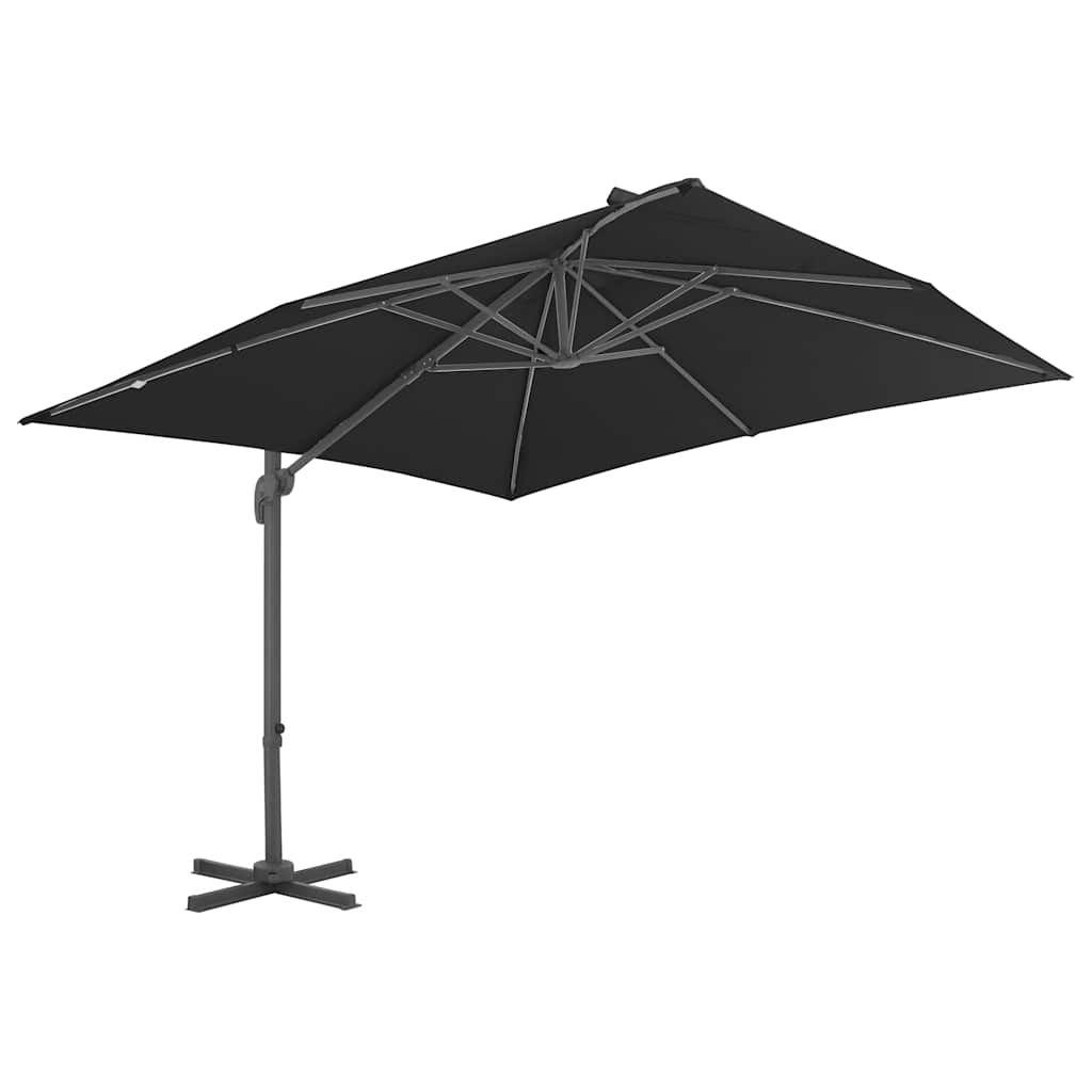 Vidaxl -schwimmendes Parasol mit Aluminiumpol 300 x 300 cm Anthrazitfarbe