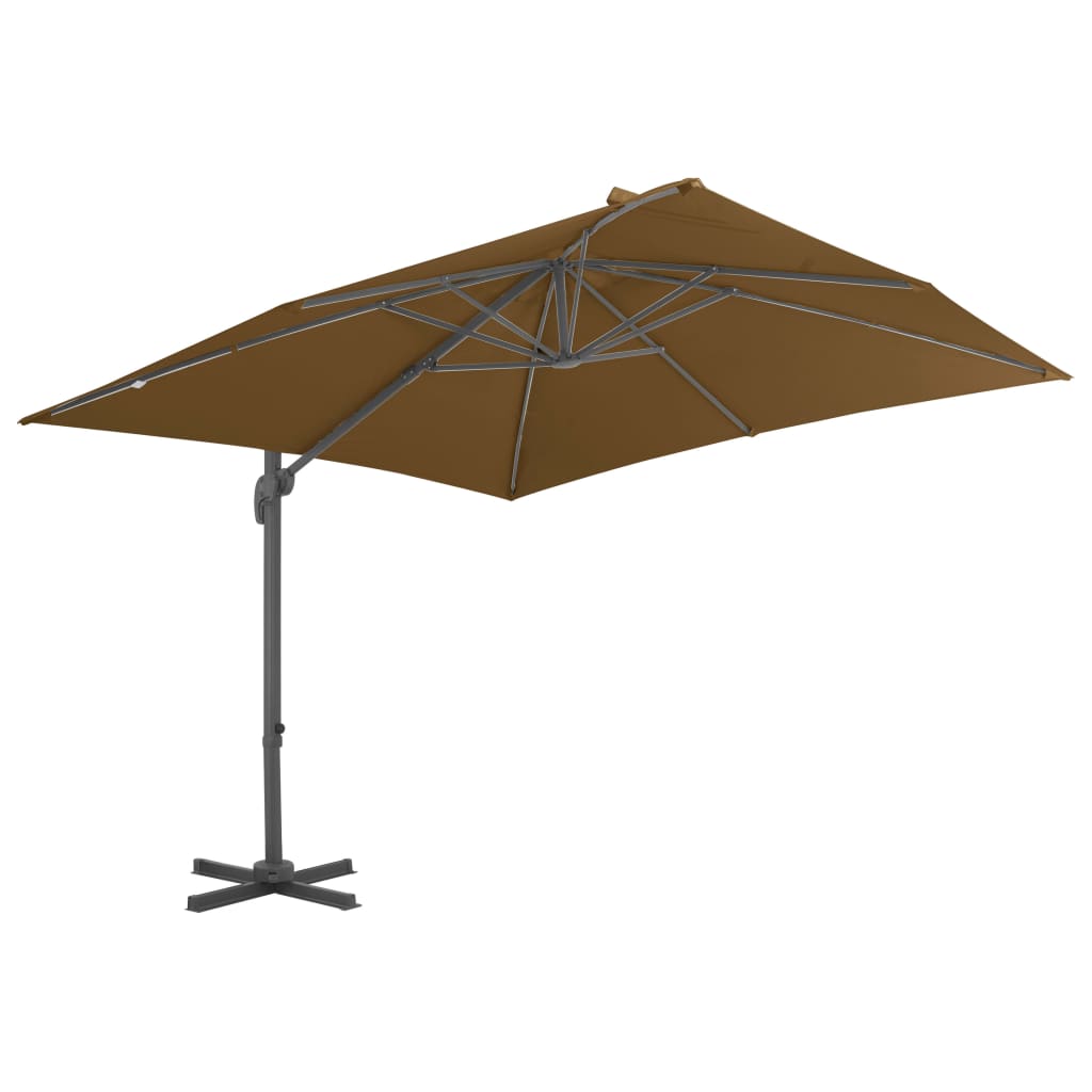 Vidaxl -schwimmendes Parasol mit Aluminiumpol 300x300 cm Taupe