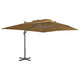 Vidaxl -schwimmendes Parasol mit Aluminiumpol 400x300 cm Taupe