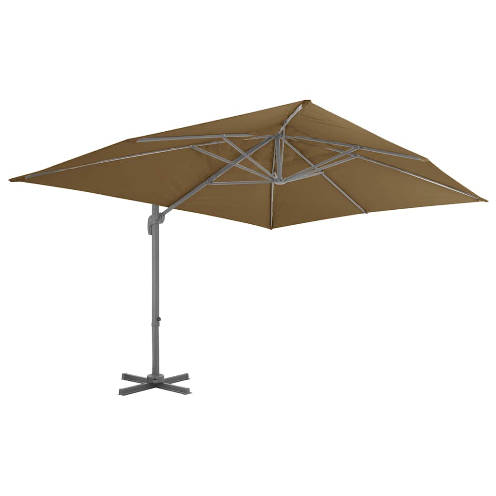 Vidaxl -schwimmendes Parasol mit Aluminiumpol 400x300 cm Taupe