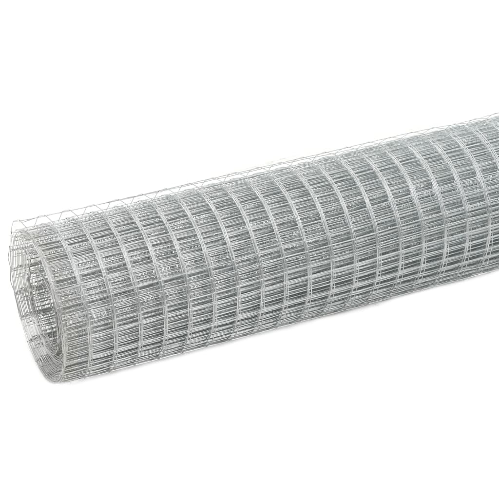 Vidaxl -Hühnerdraht 25x1,5 m verzinkter Stahl silberfarben