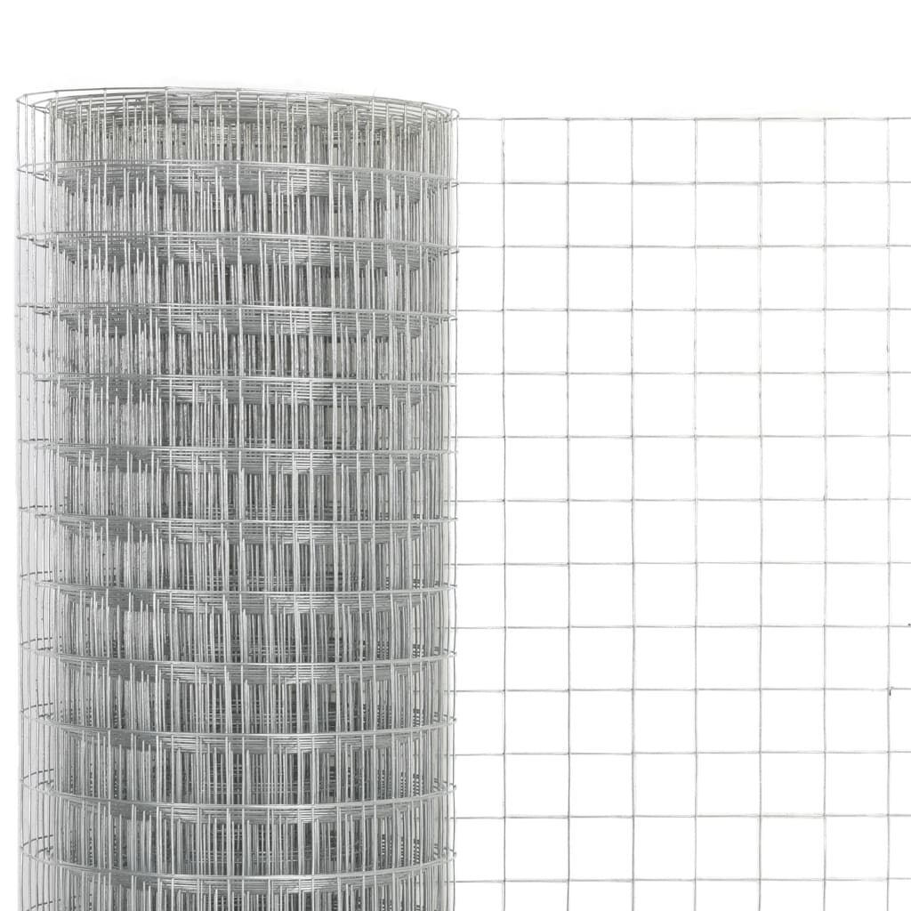 Vidaxl -Hühnerdraht 25x1,5 m verzinkter Stahl silberfarben
