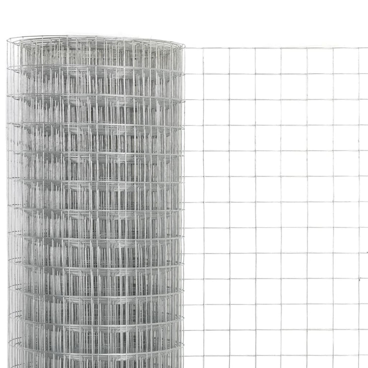 Vidaxl -Hühnerdraht 25x1,5 m verzinkter Stahl silberfarben