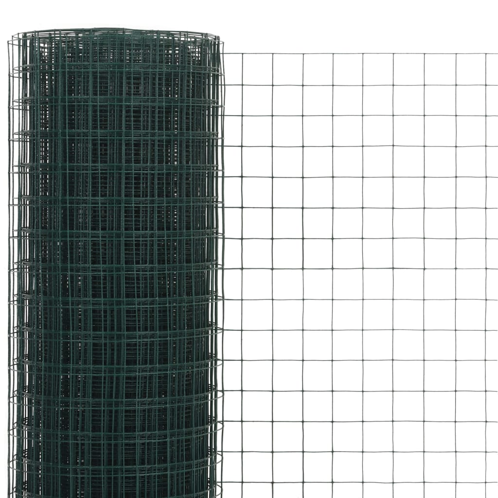 Vidaxl -Hühnerdraht 10x0,5 m Stahl mit PVC -Beschichtung grün