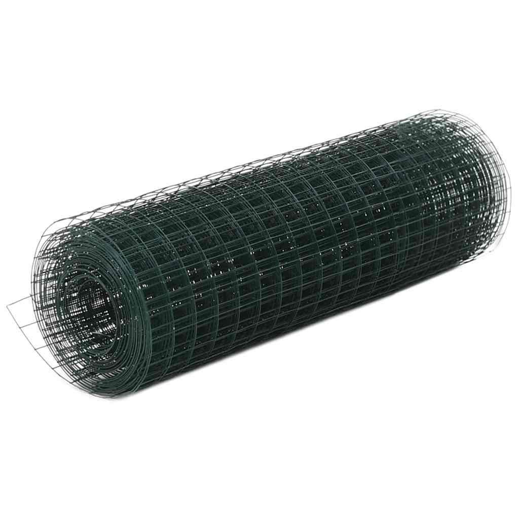Vidaxl -Hühnerdraht 10x0,5 m Stahl mit PVC -Beschichtung grün