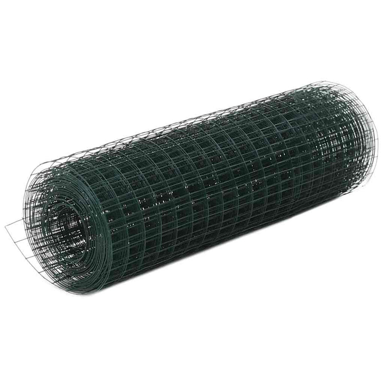Vidaxl -Hühnerdraht 10x0,5 m Stahl mit PVC -Beschichtung grün