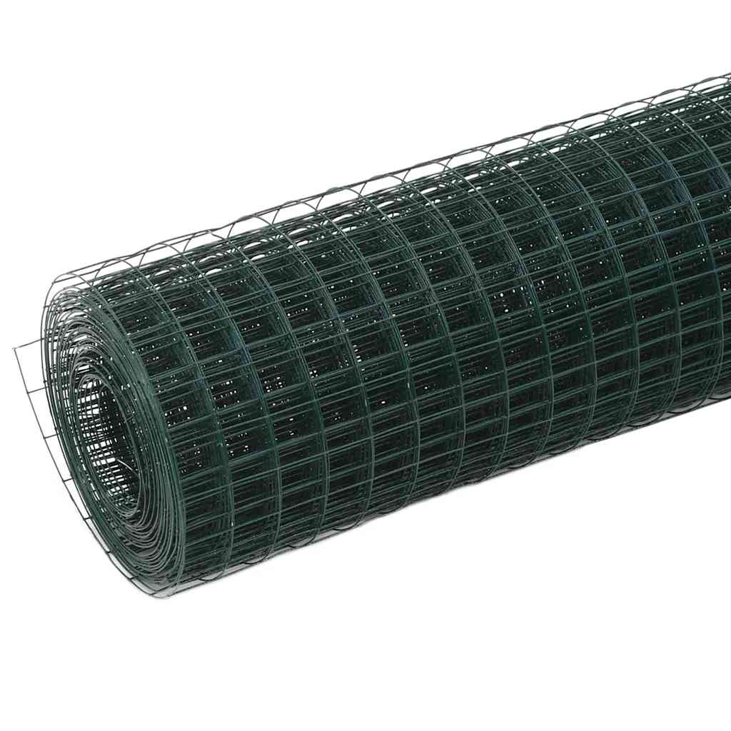 Vidaxl -Hühnerdraht 10x0,5 m Stahl mit PVC -Beschichtung grün