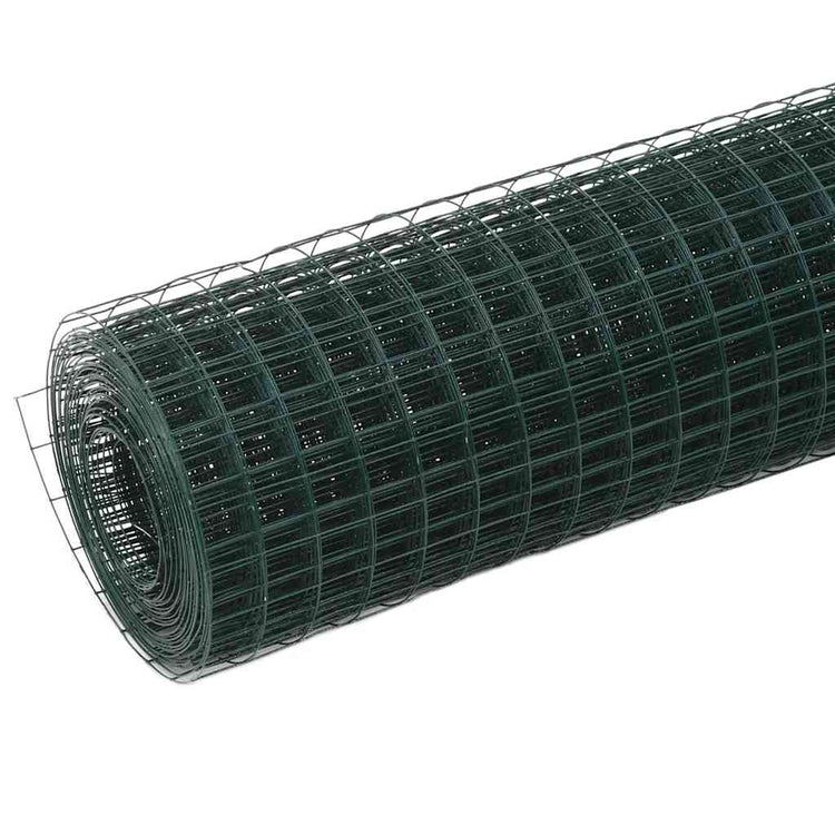 Vidaxl -Hühnerdraht 10x0,5 m Stahl mit PVC -Beschichtung grün