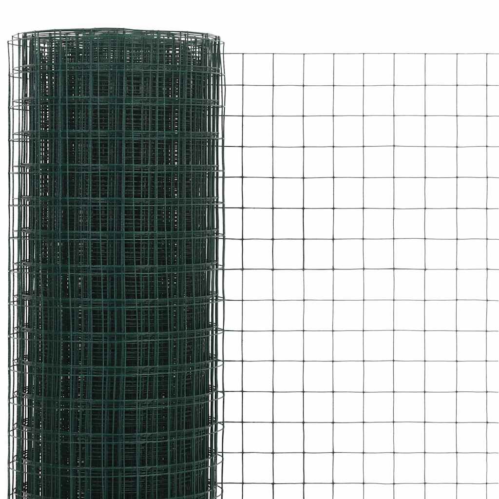 Vidaxl -Hühnerdraht 10x0,5 m Stahl mit PVC -Beschichtung grün