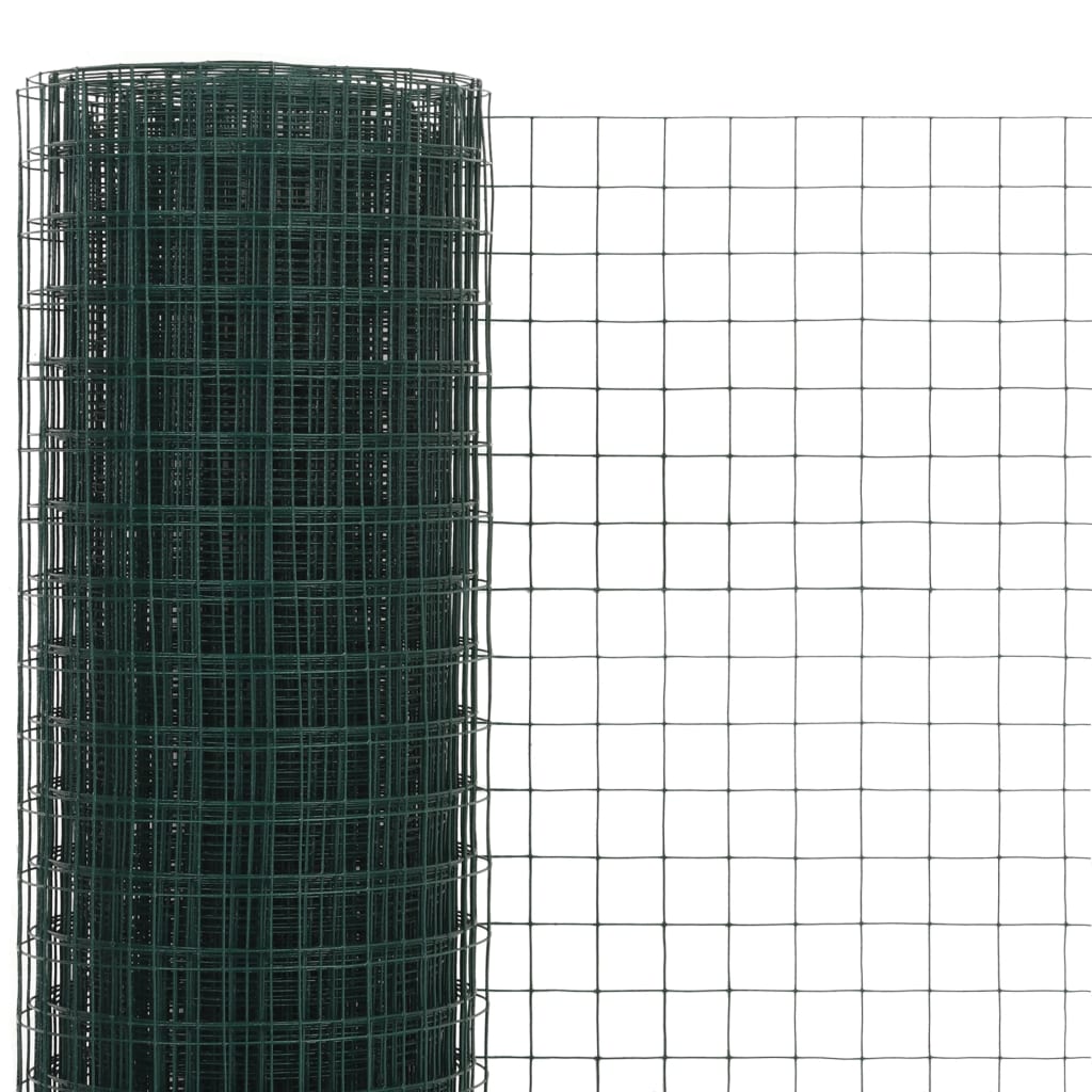 Vidaxl -Hühnerdraht 10x1,5 m Stahl mit PVC -Beschichtung grün