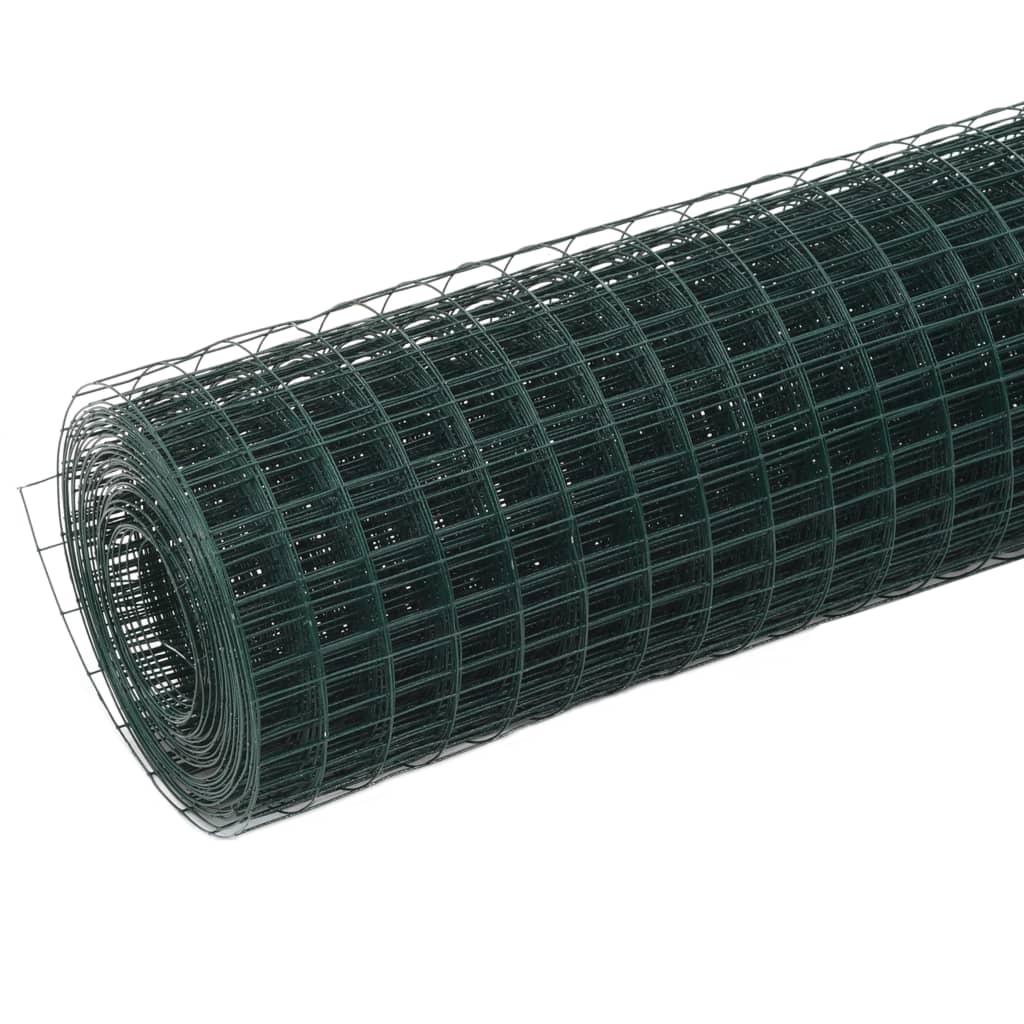 Vidaxl -Hühnerdraht 25x0,5 m Stahl mit PVC -Beschichtung grün