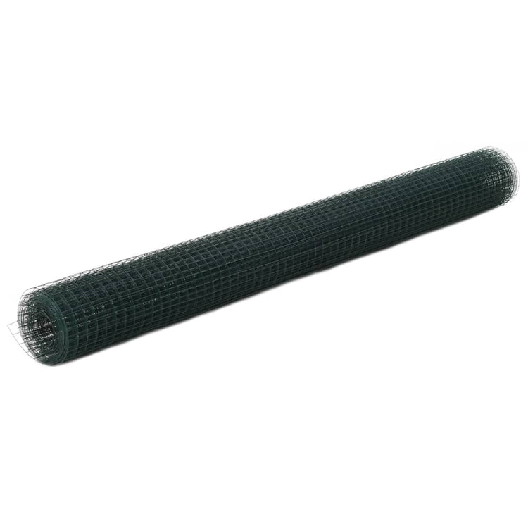 Vidaxl -Hühnerdraht 25x1,5 m Stahl mit PVC -Beschichtung grün