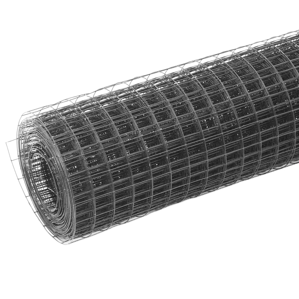 Vidaxl -Hühnerdraht 10x1 m Stahl mit PVC -Beschichtung grau